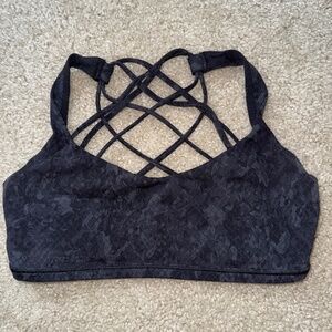 Lululemon Free to Be Bra - Wild. Color - Black Snake Pattern. Size 6.